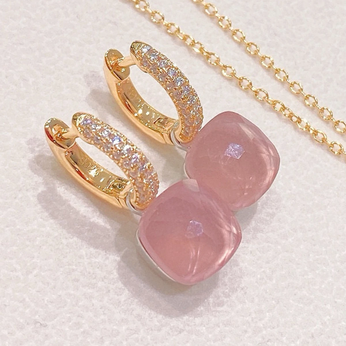 

Серьги-подвески из цельного серебра 925 пробы с цирконами 5А, кристаллами цвета конфет, розовыми, зелеными, синими, квадратной и подушкообразной огранки, роскошные ювелирные изделия