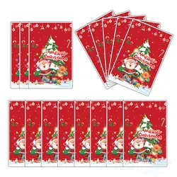 10pcs Christmas Gift Bag plastic Bags Santa Claus Snowman Xmas Party Candy Bag Cookie Xmas Packaging Bag Pouch Wrapping