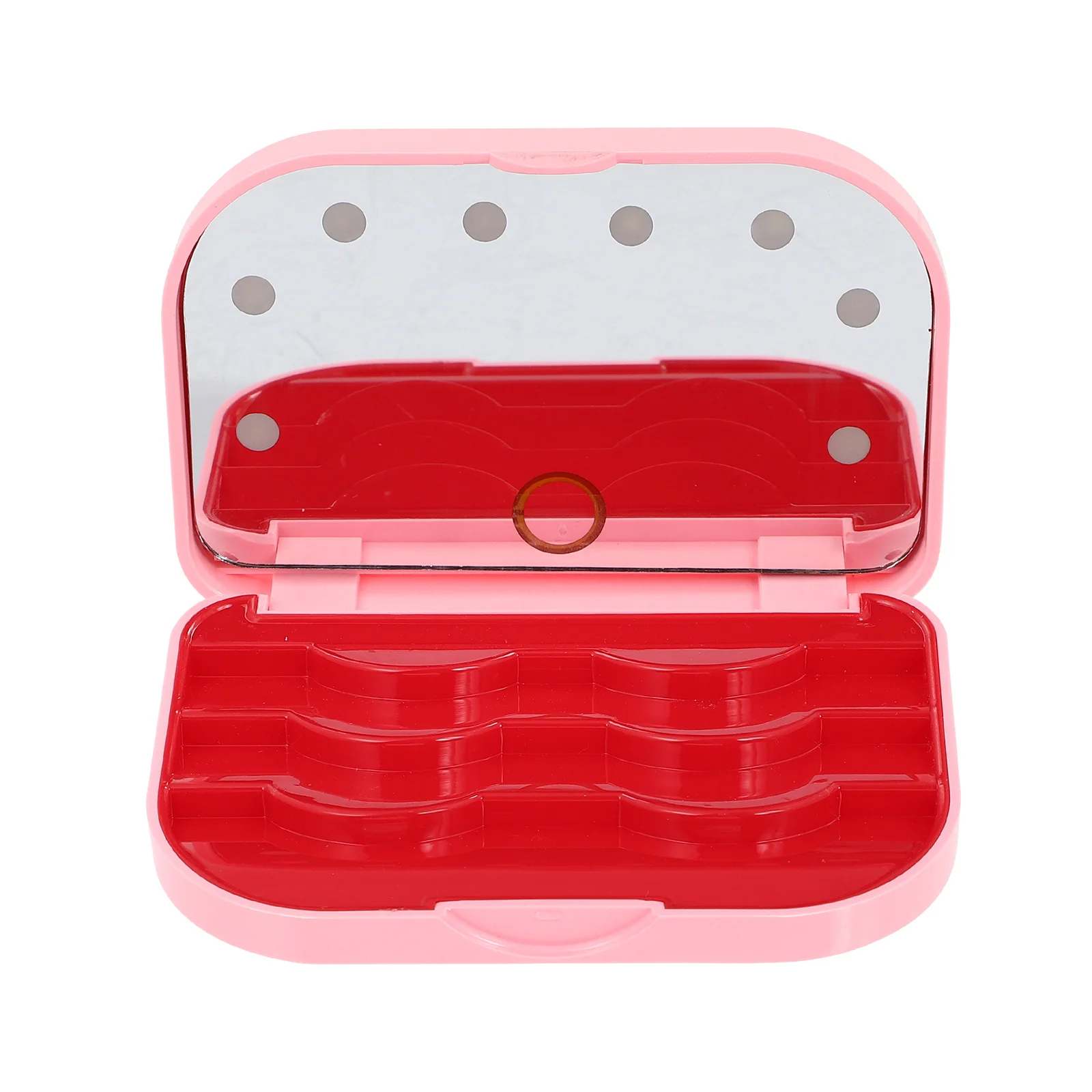 

LED Eyelash Case Eyelash Organizer Box Flip Top Design Dustproof Portable for Daily Wear False Lashes Protection