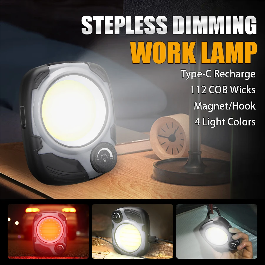 2000 MAH Super Bright EDC Keychain Flashlight Portable Rechargeable Mini Work Light Outdoor Camping Pocket Lamp with Magnet Hook