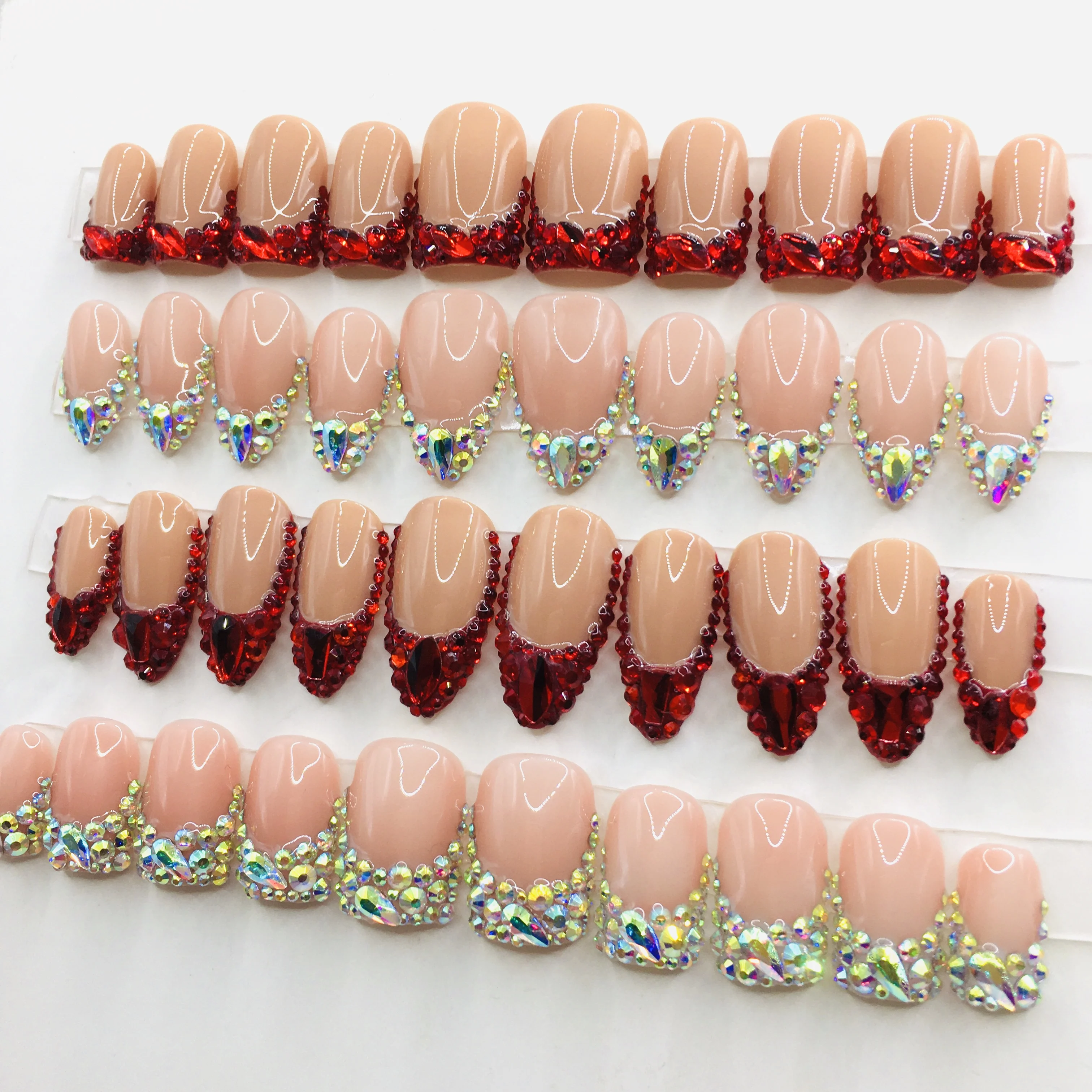 Wholesale high-end acrylic fake nails short square press on nail  private label 10pcs nails for girl