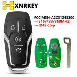 XNRKEY 315/433/868Mhz ID49 Smart 4 Taste Remote Key für Ford Mondeo Explorer Mustang Focus Fusion FCC: m3N-A2C31243300