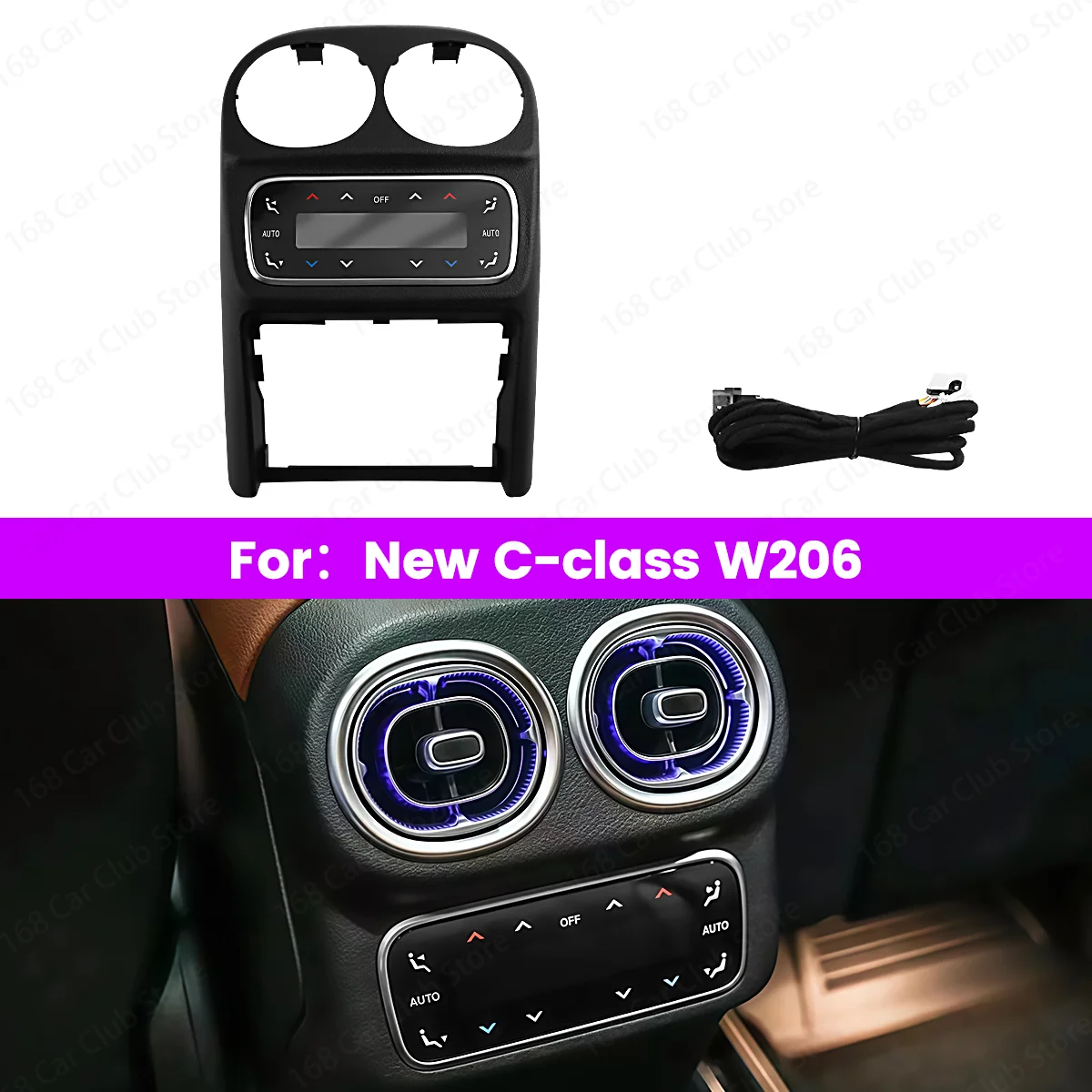 

For Mercedes Benz C Class W206 Rear Air Vent AC Button LCD Control Modificate Climate Rear Air Conditioning Touch Control Panel