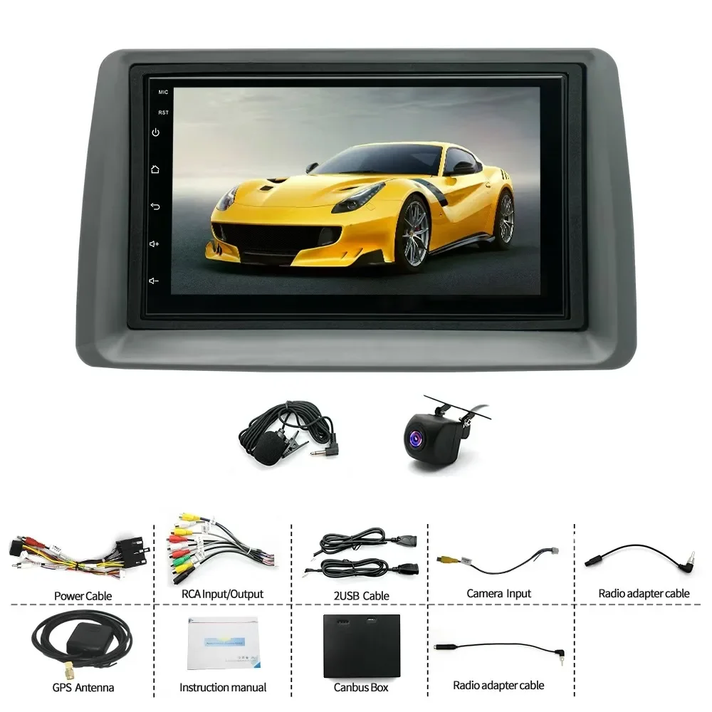 راديو سيارة 7 بوصة أندرويد 14 4 + 64G أندرويد أوتو لشركة فيات باندا 2003 - 2011 مناسب لأنظمة السيارات الذكية الوسائط المتعددة Carplay