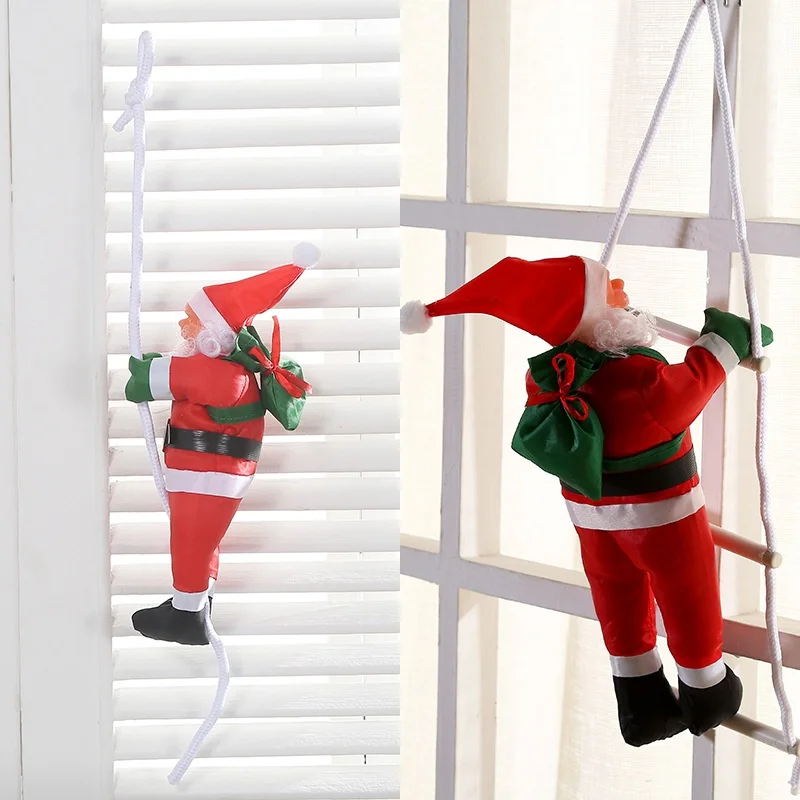 25/30cm Santa Claus Climbing Rope Christmas Pendant Climbing Santa Outside Decor Santa Claus Climbs Stairs 산타 2025 Xams Sale