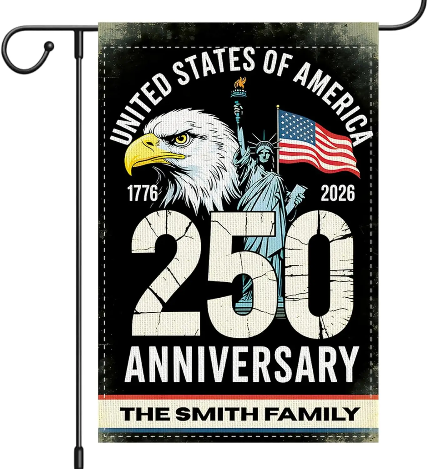 250th Anniversary Garden Flag 1776-2026, Personalized American Patriotic Flag Eagle Double Sided Yard Flags for 4th of July, MMZ