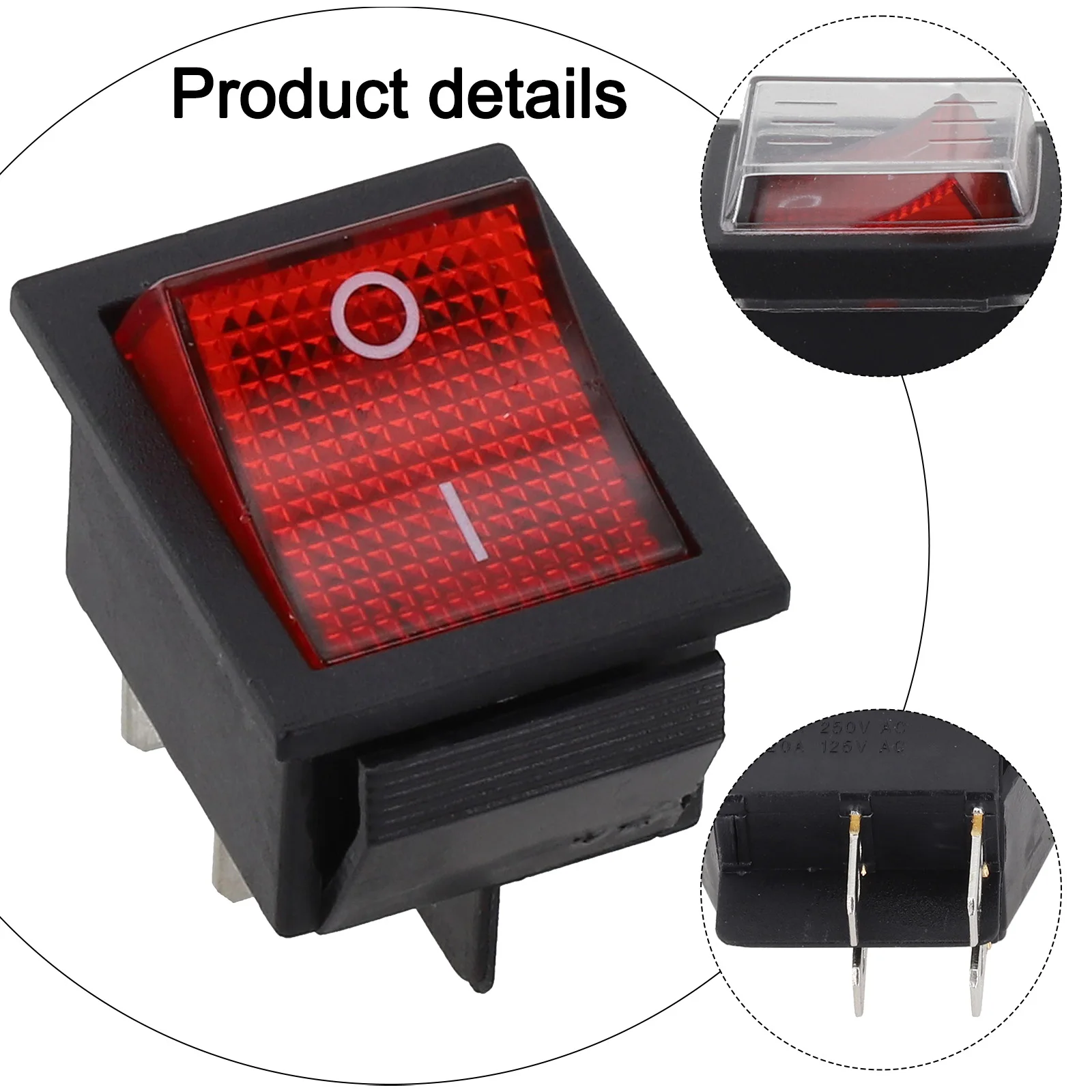 250V 16A Switch Red Rocker Switch Automation Equipment Automobiles Communication Equipment For Communication Equipment