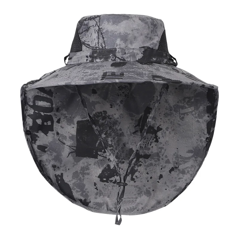 60-65cm XL Large Outdoor Sun Hat Men Wide Brim Fishing Bucket Hat UV Protection Breathable Hiking Cap with Face Neck Flap Cover view 5