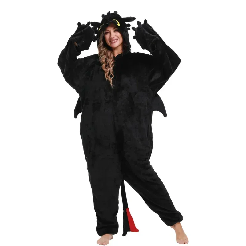 Kigurumi Stram pler Cartoon zahnlose Pyjamas für erwachsene Frauen Männer Tier Pyjamas, wie Sie Ihr Drachen Pyjama Cosplay Kostüm trainieren