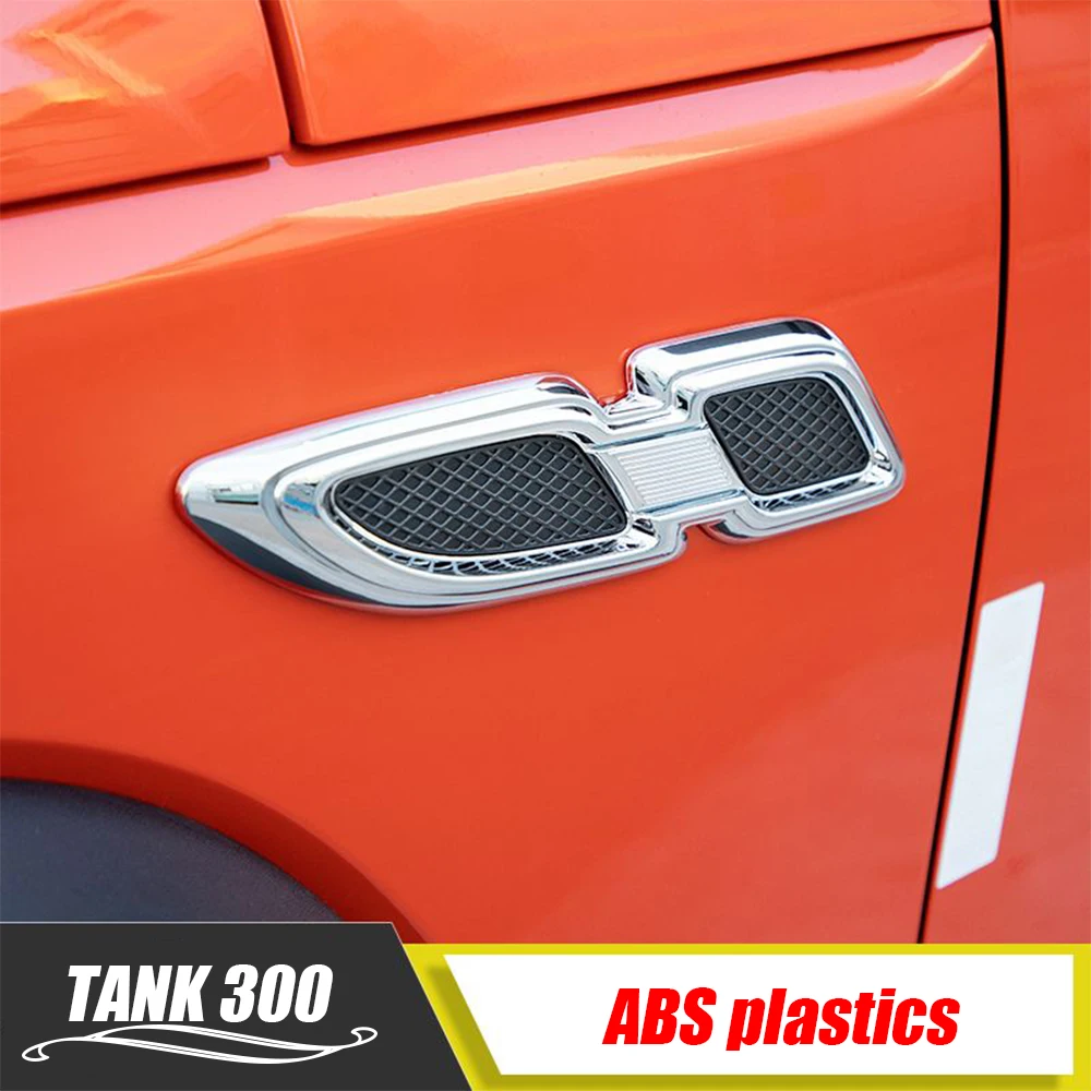 ABS Plastic For GWM Great Wall Tank 300 2021-2023 Car Side Wing Fender Door Emblem Badge Stickers Garnish Trim Accessories