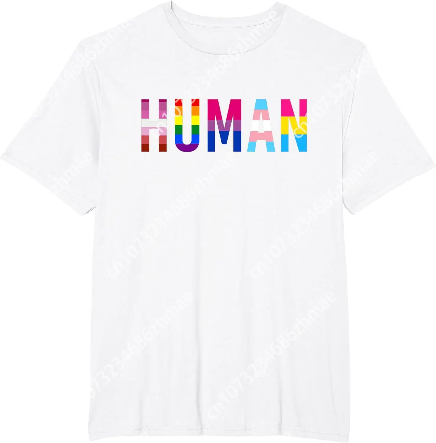 HUMAN LGBT Flag Gay Pride Month Transgender Rainbow Lesbian T-Shirt LGBT Camisetas  Graphic T Shirts  Women Clothes