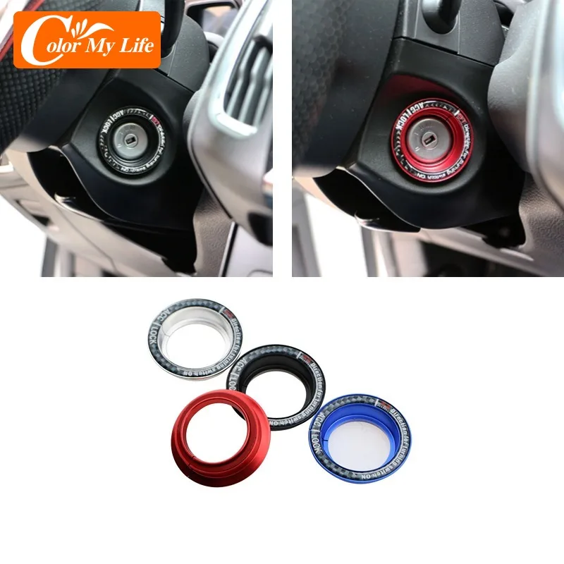 Aluminum Car Ignition Key Switch Ring Cover Key Hole Circle Stickers for Ford Focus 2 3 4 MK2 MK3 MK4 Kuga Escape Mondeo 