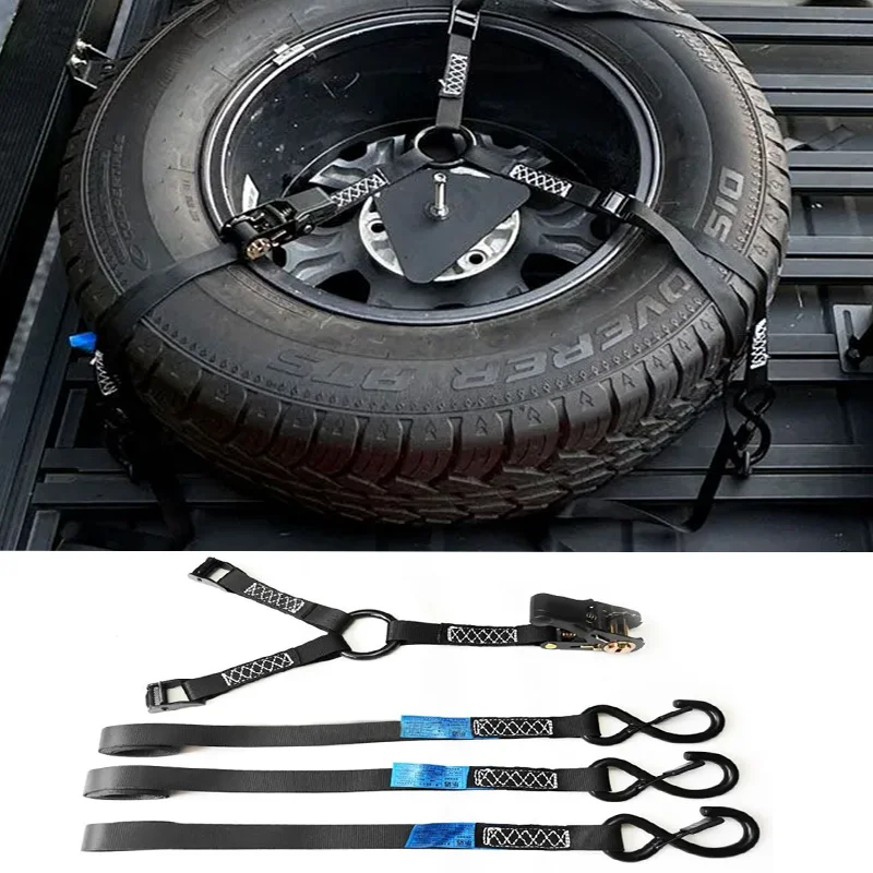 RV Roof Flat Top Frame Spare Tire Bracket Off-road Tire Anchor AW Roof Luggage Rack Tie Rope Tension Tie