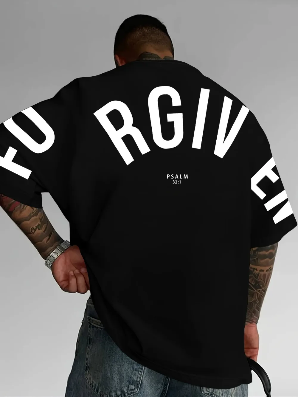 American Curved Large Letter FORGIVEN 3D-Druck Sport-T-Shirt für Herren, atmungsaktiv, schnell trocknend, für den Außenbereich, lässige Mode, Eltern-Kind-Kleidung – Detail 4