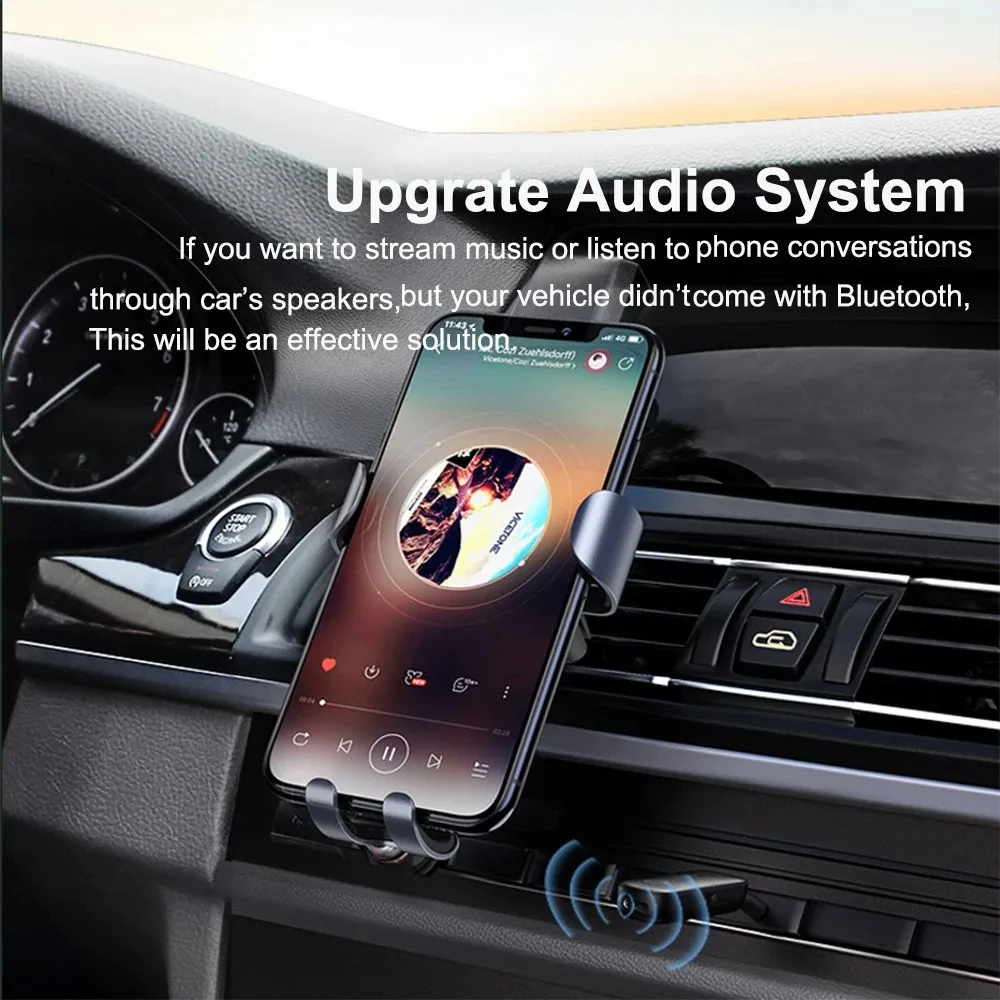 2 in 1 Bluetooth 5.4 Audio-ontvanger Zender HiFi Stereo Draadloze Adapter 3.5 MM AUX Met Microfoon Voor Vliegtuig Auto TV PC Speaker