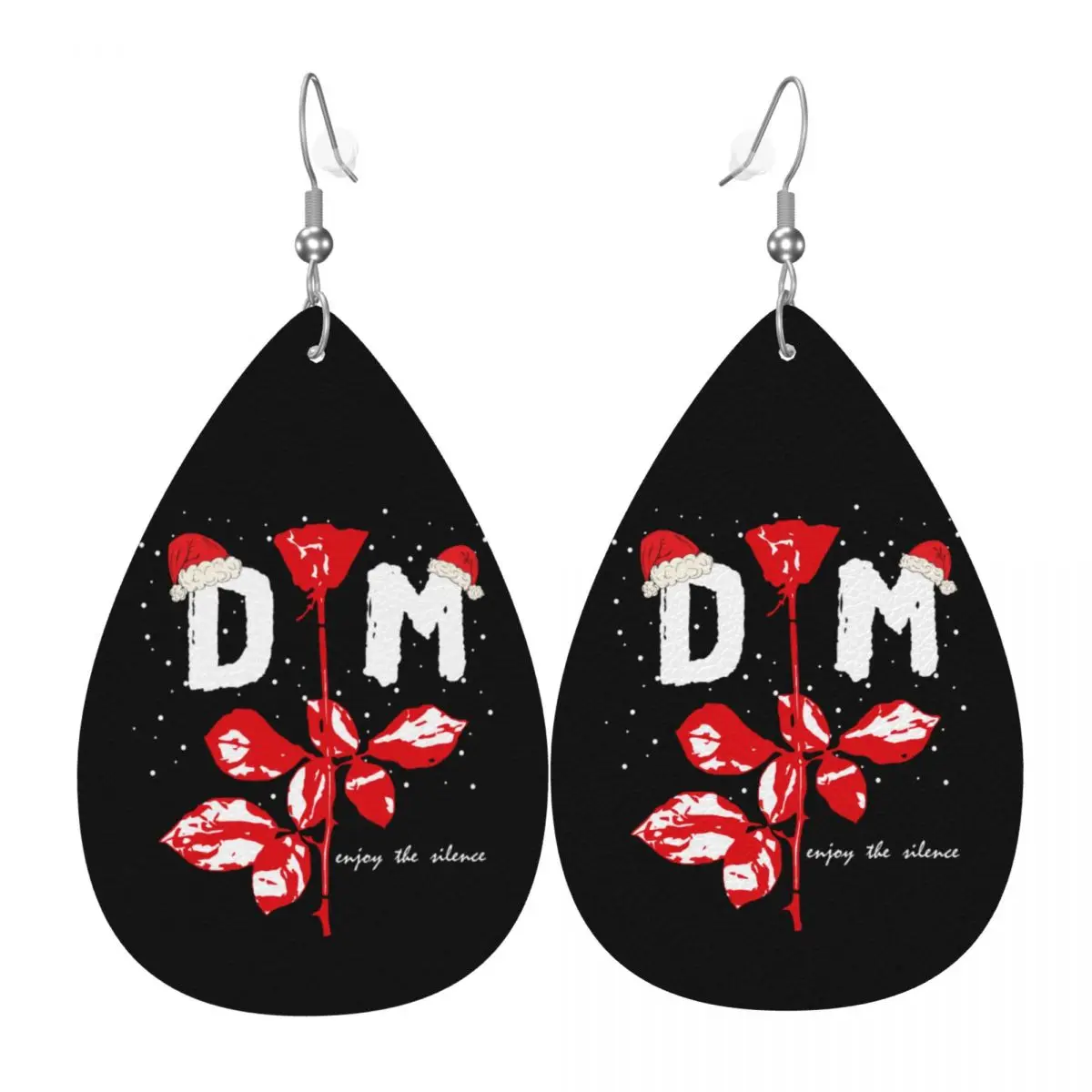 

Custom Depeche Cool Mode Leather Teardrop Earrings Fashion For Women DM Jewelry Accessories For Valentine's Day