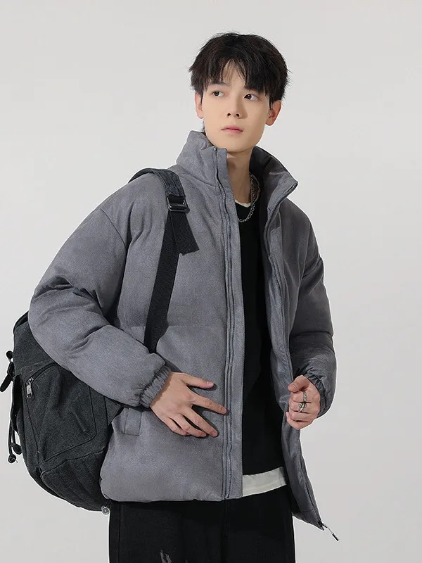 

2025 New Suede Cotton Jacket Men's Cotton Coat Trendy Winter Japanese Style Loose Puffer Jacket Fashion Cotton Outerwear