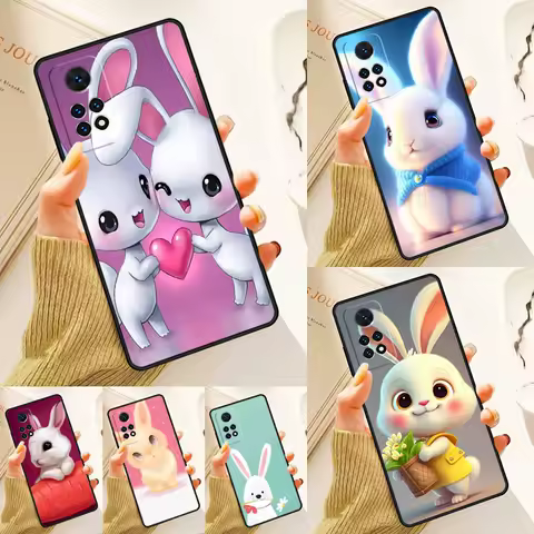 Cartoon Rabbit Bunny Case For Samsung Galaxy S24 Plus S23 S20 S21FE Lite S22 Ultra Note 20 S8 S9 S10 Phone Coque