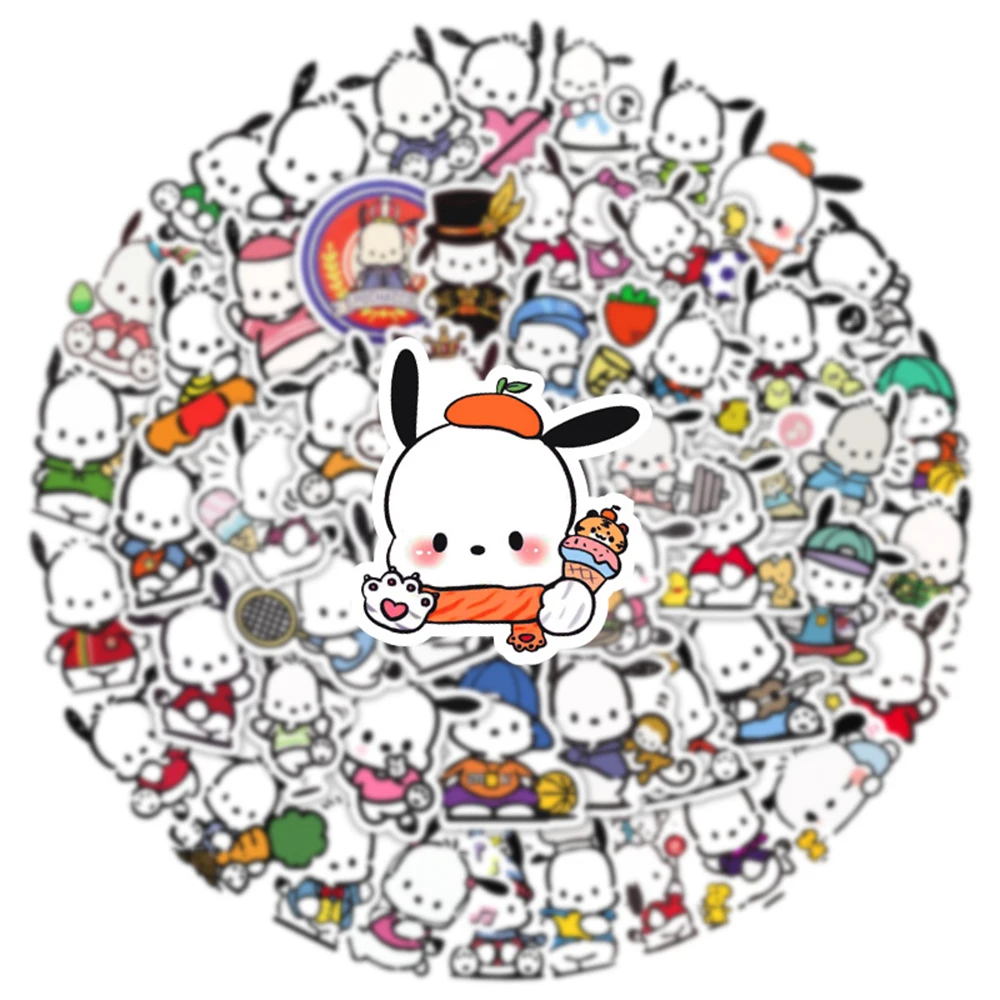 10/30/50pcs Cute Sanrio Pochacco Cartoon Stickers Kawaii Anime Graffiti Sticker Kids Toy DIY Phone Notebook Suitcase Decal Decor