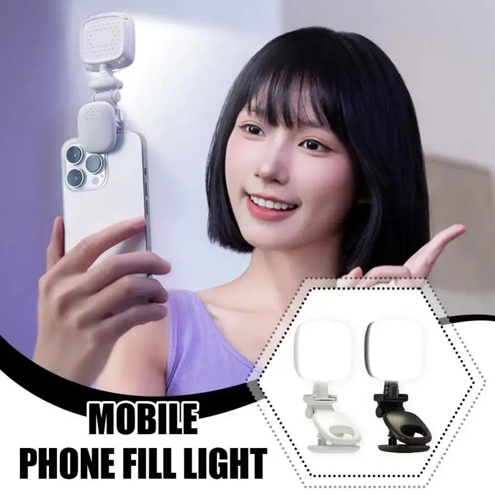 Clip on Portable LED Selfie Light 3 Color Light Adjustable Brightness Clamp Photography Light Soft Light Removable