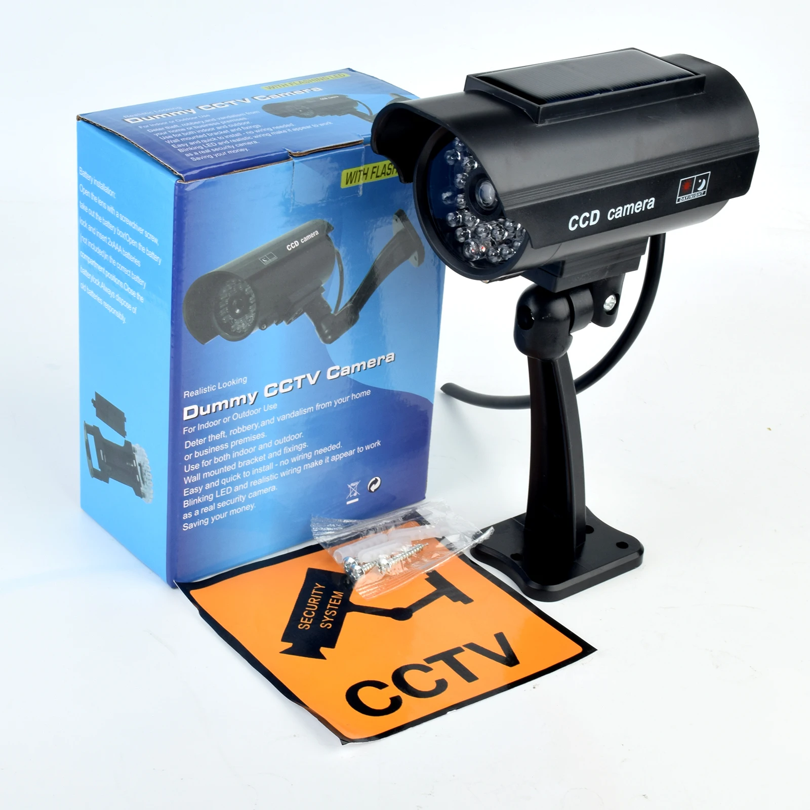 Smarsecur Nep Camera Solart Dummy Waterdichte Beveiliging Cctv Bewakingscamera Met Knipperend Rood Led Licht Buiten Binnen