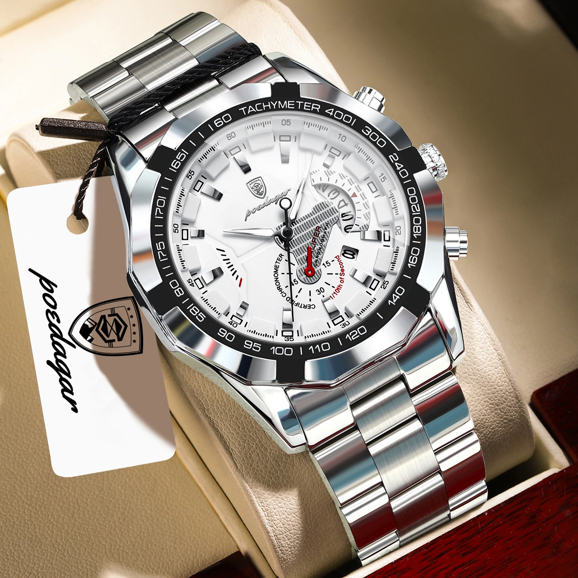 POEDAGAR High Quality Man Wristwatch Waterproof Luminous Date Youth Men Watch Stainless Steel Quartz Fashion Men's Watches Reloj