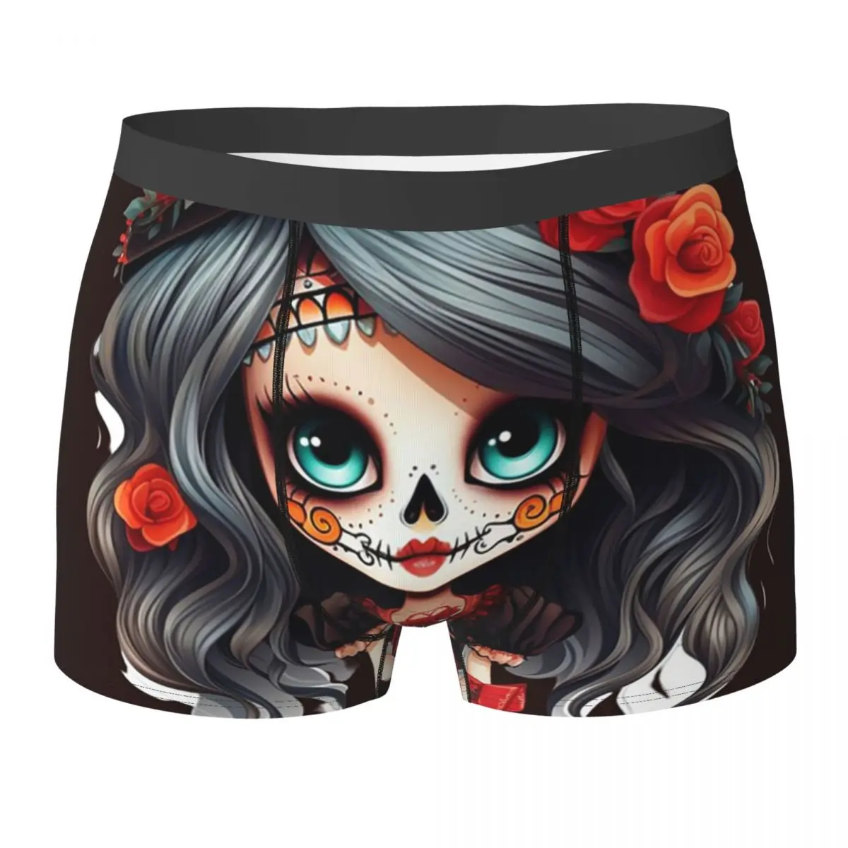 Boxer Underpants Shorts Alexander Gothic Las Elegantes Girls Day Of Dead Skull Panties Male Underwear for Homme Man Boyfriend