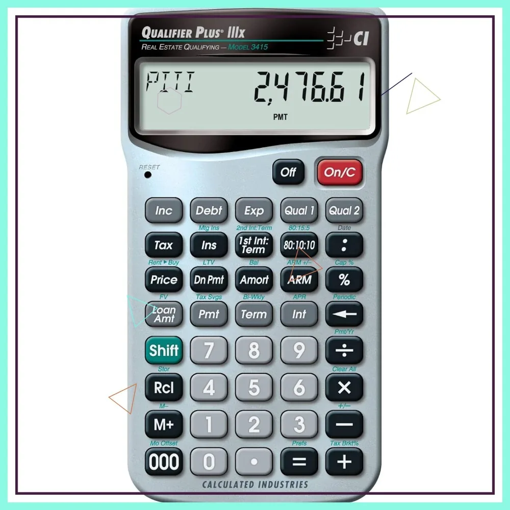 

Advanced Real Estate Mortgage Finance Calculator | Easy Operation | Buyer Pre-Qualifying | Solves Payments, Amortization & More