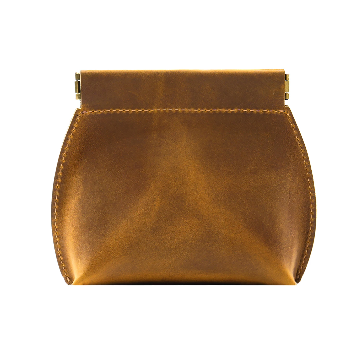 

Cow Genuine Leather Pocket Coin Bag Portable No Zipper Self-closing Small Makeup Pouch for Women Mini Travel Storage Bag Wallet