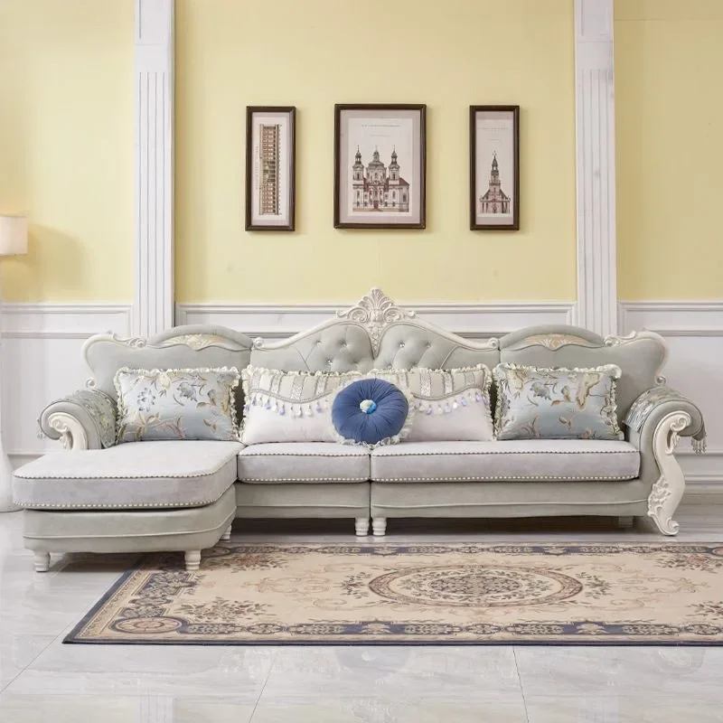 

European classic style 180-220 cm carved white wooden TV cabinet modern living room bedroom furniture