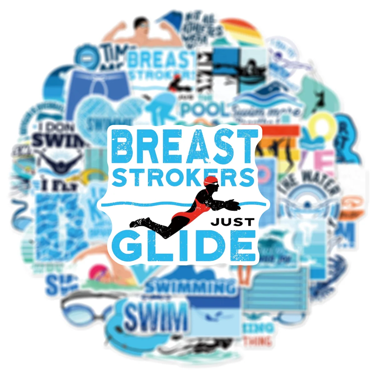 10/25/50 قطعة الكتابة على الجدران السباحة ملصقات الرياضة الكرتون DIY بها بنفسك مقاوم للماء الهاتف المحمول الغيتار حقيبة سيارة سكيت خوذة