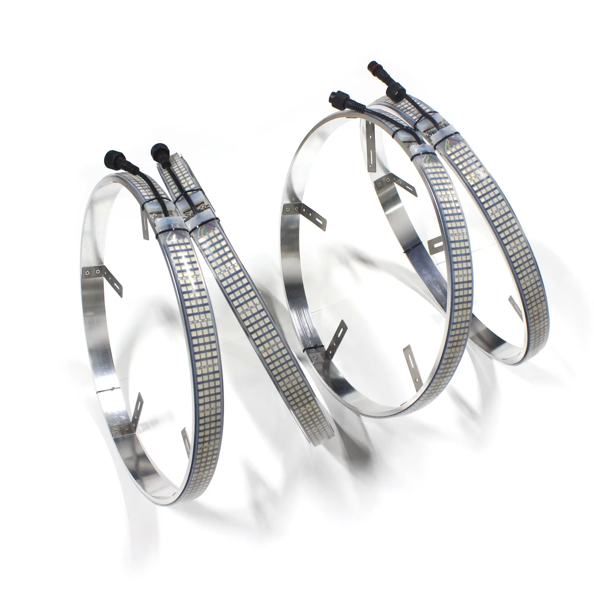 IP68 Wasserdichtes RGBW-Farbring-Radlicht, 12 V, vierreihiges LED-Reifenbeleuchtungsset für Auto, SUV, LKW, Offroad, Nebelscheinwerfer