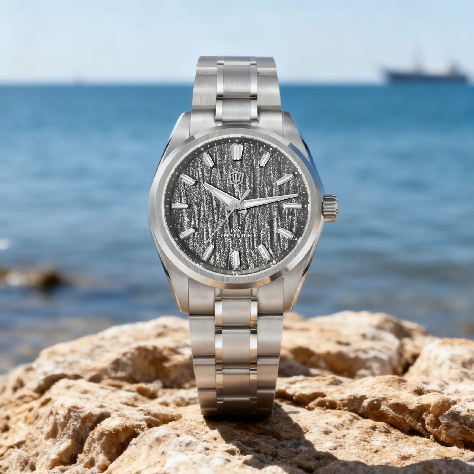 Watchdives WD0003C VH31 Watches Grey Bark Dial Quartz Watches Sapphire AR Coating Swiss Luminous 10Bar Waterproof Luxury Watch