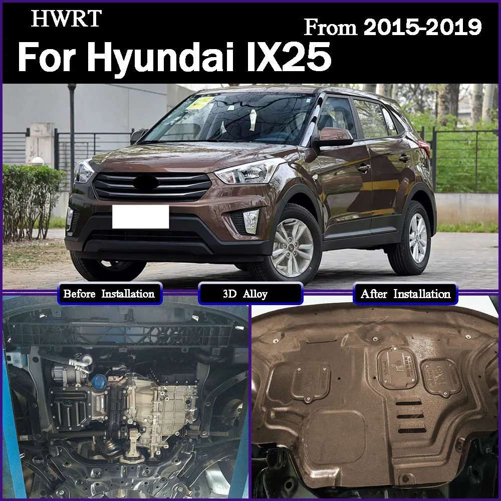 

Under Engine Guard Splash Shield Mud Fender Cover Plate Fender Mudguard Protector For Hyundai IX25 2015 - 2019 1.6L 2.0L