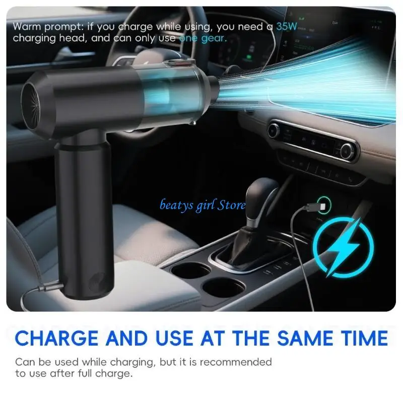 C7AB 4 In 1 Blower Vacuum Cleaner Removable Battery Charging Function 16500Pa Suction Lightweight