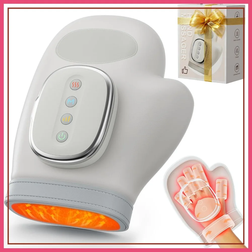 

Hand Massager with Heat and Compression, Electric for Arthritis & Carpal Tunnel Relief, 3 Modes 3 Heat Levels 5 Compression Settings