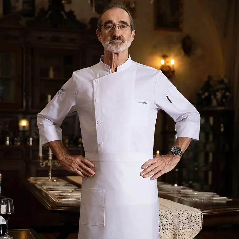 

Chef Work Clothes Long Sleeve Autumn Winter Restaurant Kitchen Western Cuisine Kitchen Catering Canteen Baking Cake Bread Clothi