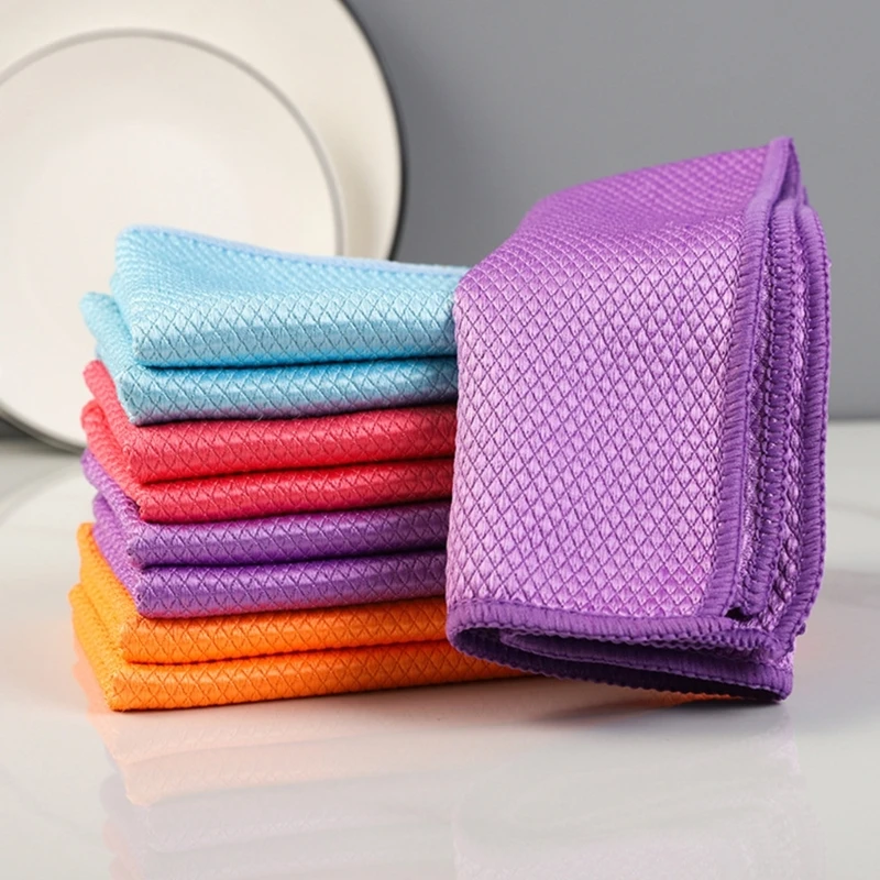 Bộ 10 Khăn Lau Vảy Cá Khăn Lau Microfiber Để Làm Sạch Không tì vết Trong Nhà Bếp, Phòng Tắm Và Hơn Thế nữa