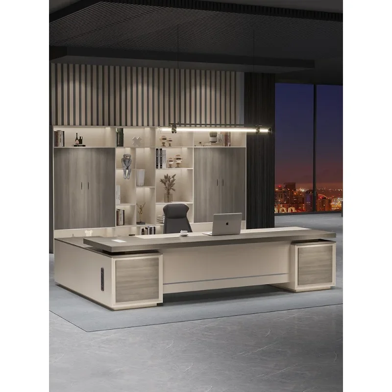 

The boss's desk in the large class is simple modern fashionable atmospheric luxurious