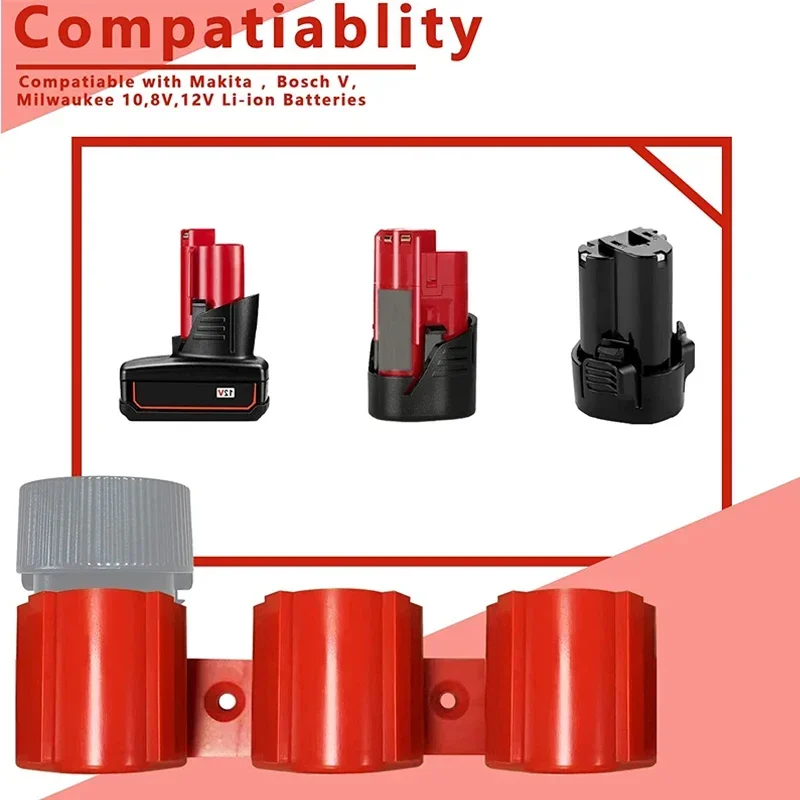 حامل البطارية أداة حامل لماكيتا/ميلووكي/بوش 10.8 فولت 12 فولت الحائط بطارية أداة تخزين قوس رف شاشة