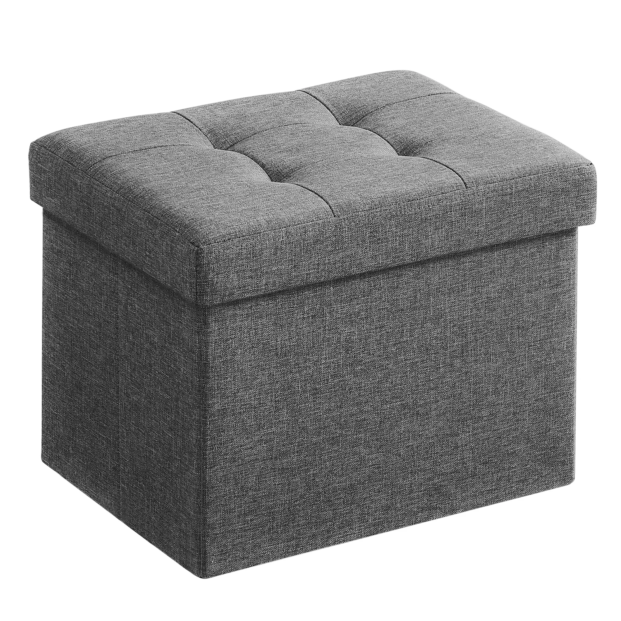 Small size foldable ottoman storage stool dark gray stool storage box ottoman sofa living room stool seat
