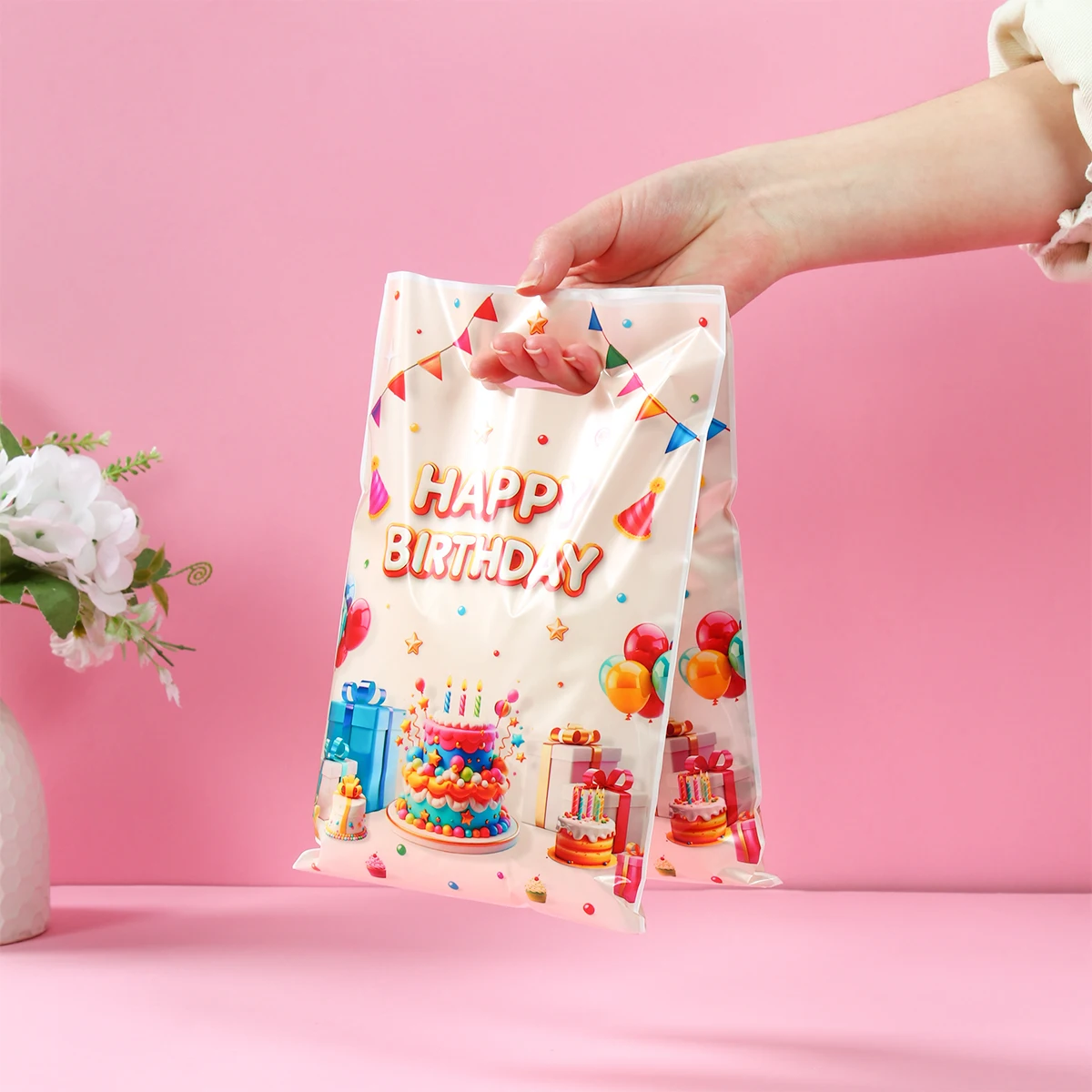 Birthday Cake Gift Bags Birthday Party Decoration for Home Gift Candy Tote Bags Happy Birthday Baby Shower Party Supplies