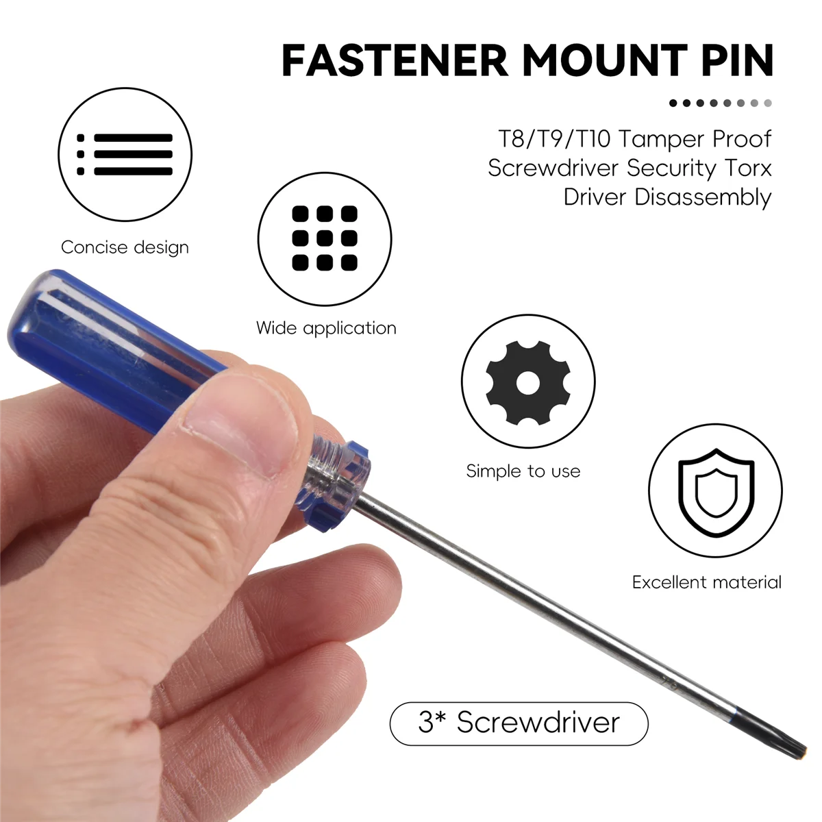 ไขควง T8/T9/T10ป้องกันการงัดแงะชุดขับแบบทอร์กซ์เพื่อความปลอดภัยสำหรับ Ps3 Xbox