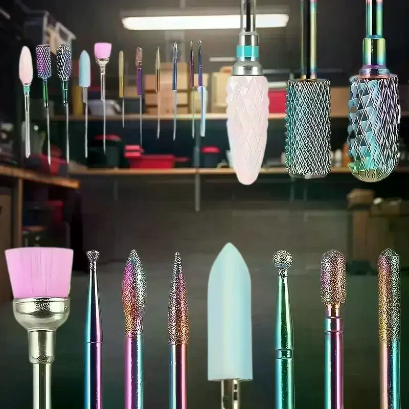 11 قطعة/صندوق المهنية أظافر سيراميك مثقاب مجموعة الكهربائية مانيكير ملف الأظافر بت ل هلام الاكريليك الأظافر والبشرة