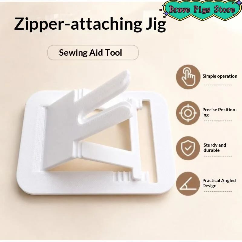 Zipper Pull Jig,Quick Install Zipper Head,Sewing Auxiliary Tool Zipper Puller Positioning Fixture For DIY Sewing Craft 1/2PCS
