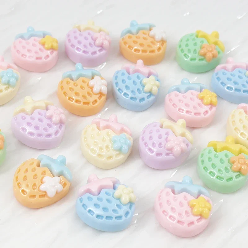 30pcs Strawsberry Resin Flat Back Nail Art DIY Resin Craft Cabochons Hairpin Scrapbook handmade Decoration Hairwear Accessories