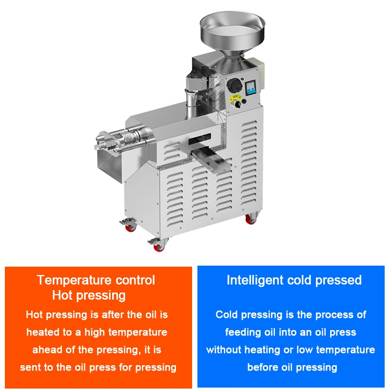 12-13KG/Hour Commercial Stainless Steel Smart Control Intelligent Oil Press Machine Hot Cold Oil Extractor Frying Equipment