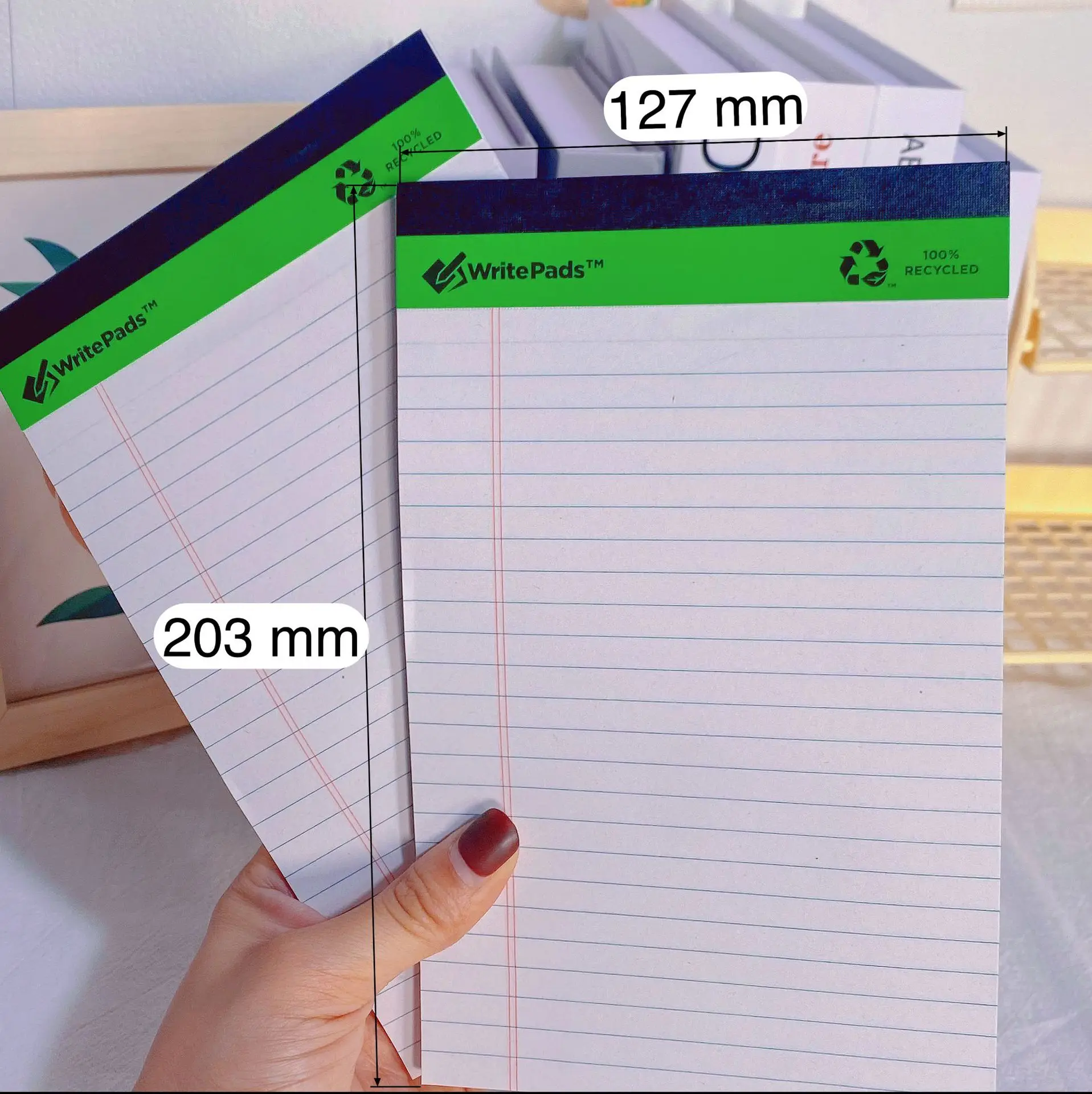 Notebook Tear-Off para Estudantes, Memo Pad Agenda Diária, To-Do Forrado Livro, Papel Branco e Amarelo, Material Escolar, 50 Páginas, A4, A5