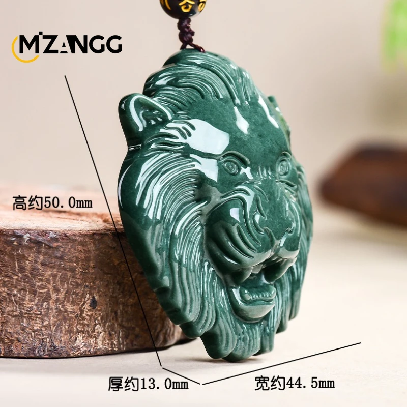 Natural A Goods Jade Domineering Lion Head Jade Pendant Hand-carved Fashion Exquisite Jewelry Men\'s and Women\'s Holiday Gifts