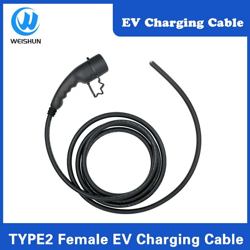 11KW Type 2 EV Charger Plug with Cable 32A 16A 3Phase IEC62196-2 Cord for Electric Vehicle Charging Station